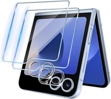 Tempered Glass Cear Front Screen+Lens Protector For Samsung Z Flip 7 FE 6 5 4 3