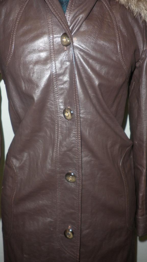 Vintage Leathercraft International Ladies Long Brown Leather Coat Uk Size 12 eBay