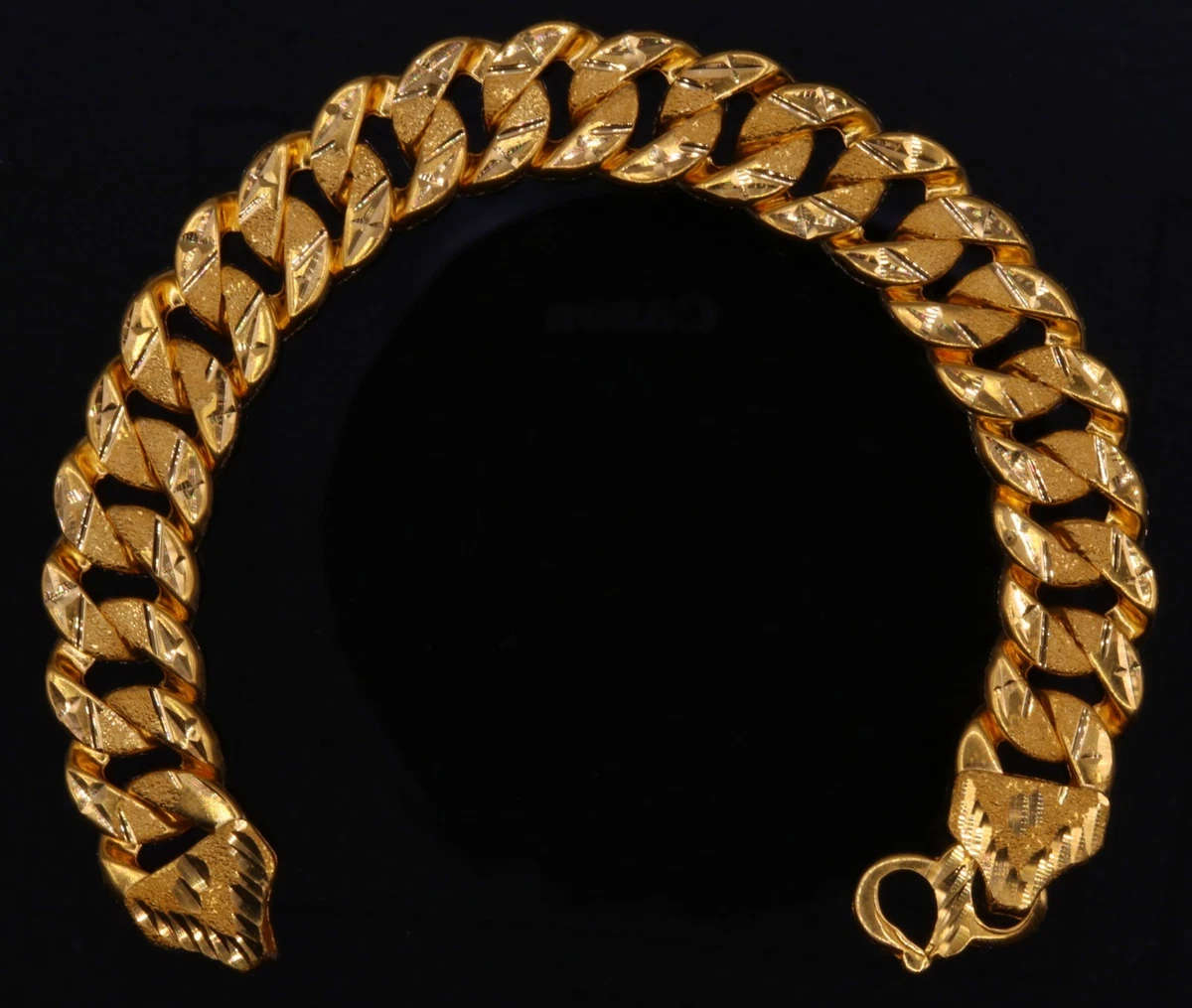 22K 22CARAT YELLOW GOLD HANDMADE LINK CHAIN HOLLOW BRACELET