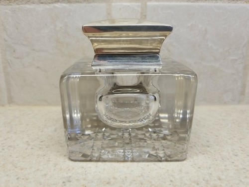 Early John Grinsell and Sons calamaio argento con marchio britannico 3" x 3" x 3 1/4" - Foto 1 di 9