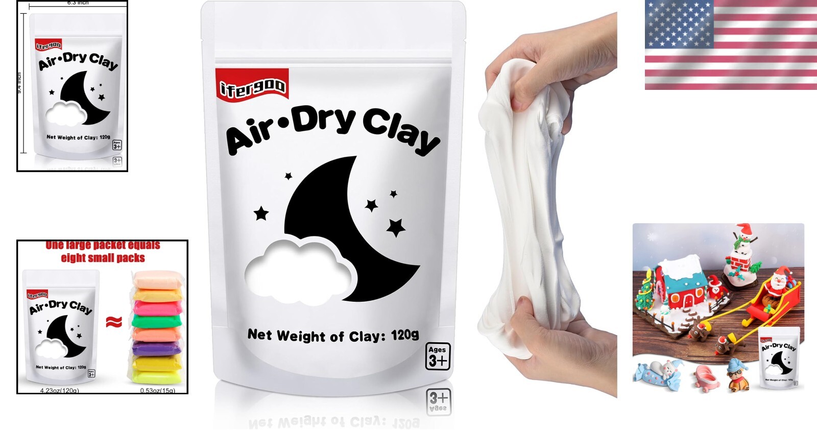 Non-Toxic White Air Dry Clay - Perfect Crafting Material for Kids' Imagination