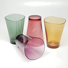 Secca Plakira FLUCTUATION Wobble Resin Tumbler Set of 4 Ishikawa Japan 11.8 oz