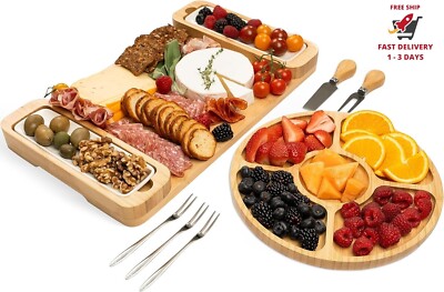 Set de regalo de tabla de embutidos: tabla de quesos y bandeja para servir