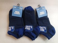 Anheuser-Busch 2022 BUD LIGHT Novelty Crew Socks 3 Pack Adult Shoe Size 6-13