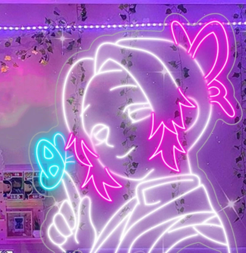 Neon anime wall light deals