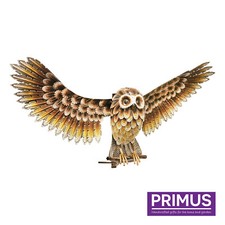 Primus Wall Mounted Brown Metal Owl with Wings Out Outdoor Garden Patio Ornament
