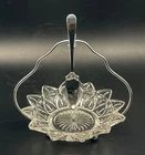 Federal Glass Petal Mint Dish stand spoon 6” condiment server caddy candy