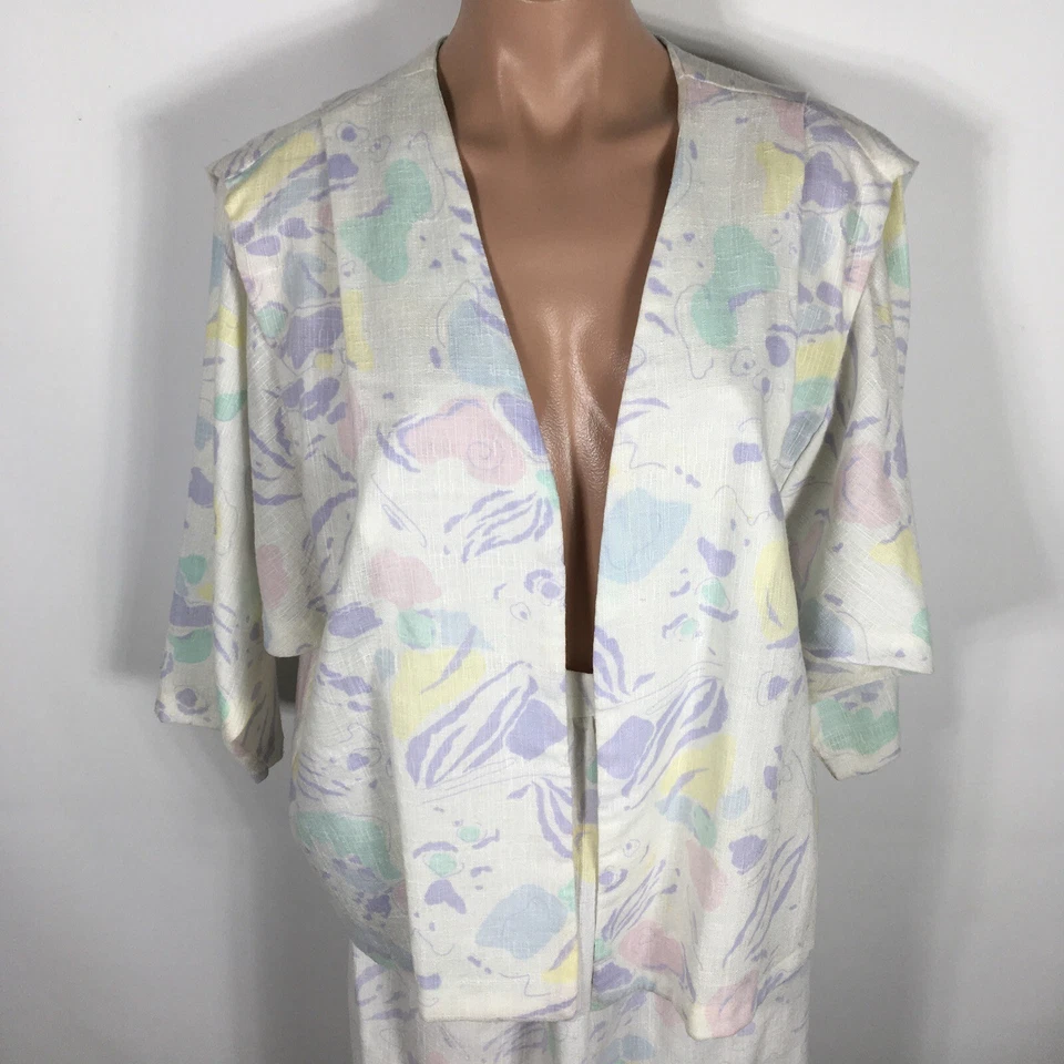 Vintage TR Bentley Skirt Suit Pastel Floral Tweed PLUS 15/16 Easter Cottagecore - Image 3 of 4