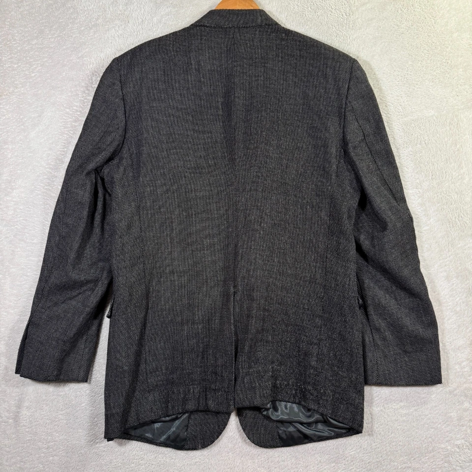 Chaqueta Blazer Daniel Cremieux Loro Piana Para Hombre 42R Gris Franela Italia Texturizada Foto 3 de 4