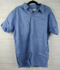 Garment Corporation of America Mens Short Sleeve Blue Button Up Shirt Size XL