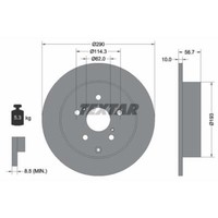 Textar 2X Bremsscheibe Hinten Ø290 Mm Voll FüR Toyota Corolla Verso Zer_ Zze_