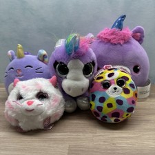 Mini Plush Animal Lot 5 Random Stuffed Animals  Keychain - Clean