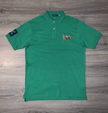 Polo Ralph Lauren Classic Fit Triple Pony Mesh Polo Shirt Green Big Tall Size LT