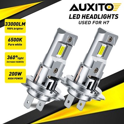 H7 2* LED Headlight Bulbs Canbus High Low Beam Super White 900% Brighter 30000LM