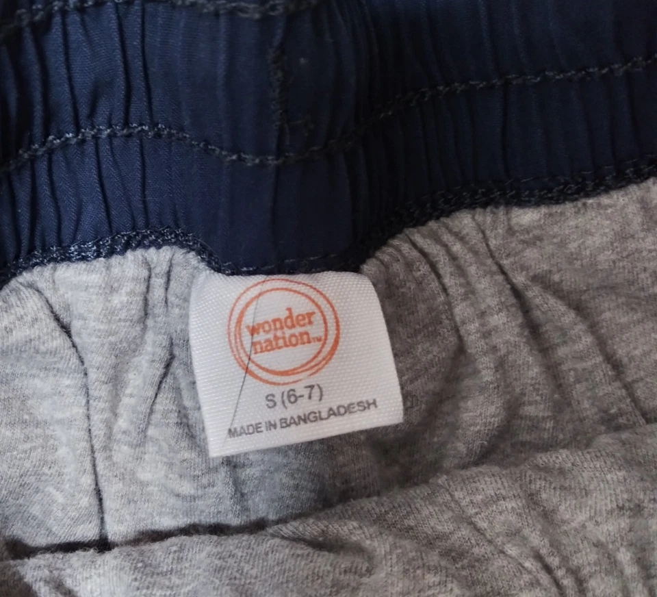 Pantalones de viento Wonder Kids azul oscuro niños talla 7 cintura elástica con bolsillos Foto 2 de 4