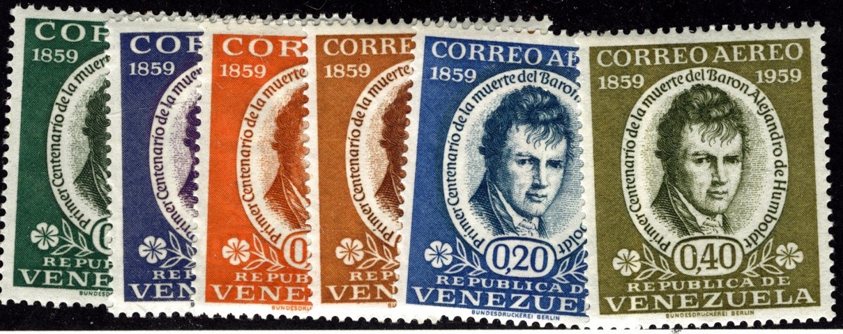 452   Venezuela Stamp Scott #743-5, C709-11 von Humboldt Mint NH Complete Set