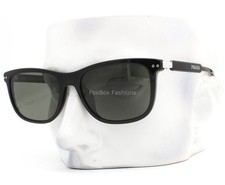Prada SPR 18Y 1AB-03R Sunglasses Polished Black Green Polarized Glass w/case