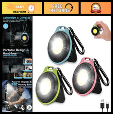 Mini Keychain Flashlight 3-Pack, Rechargeable EDC Work Light, Magnetic Clip, 3 M