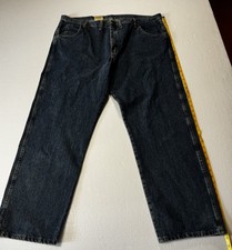 Wrangler Rugged Wear Relaxed Straight Jeans 44x32 Dark Wash 100 Cotton NWT