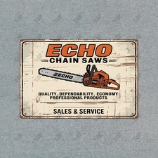 Vintage Echo Chainsaw Sign Reproduction Metal Advertising Decor 515379