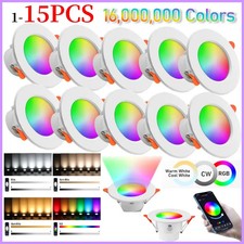 1-15PCS RGB LED Downlight RGBW+CW+CCT Dimmable Spotlight 10W Bluetooth Smart Cei