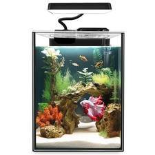 Glass Betta Aquarium Starter Kits 1.5 Gallon Small Fish Tank, Betta Fish Tank...