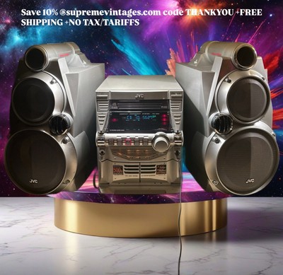 JVC Compact Stereo System MX-GB6 CD Boombox Vintage Dual Cassette