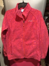 Columbia Girls Pink Full Zip Fleece Jacket Size XL