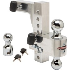 Uriah Products Aluma-Tow Adjustable Aluminum Ball Mount, 8in. Drop, 8 3/4in.