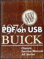 Buick Werkstatt-Handbuch 1974 Karosserie-Reparatur USB Riviera Lesabre
