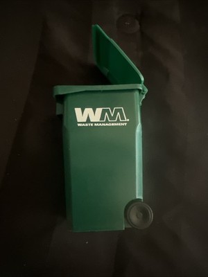 Waste Management Miniature Trash Bin Model with Lid and Wheels