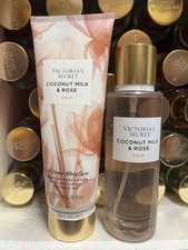 2 Pc Victoria  s Secret Coconut Milk  Rose Calm Fragrance Body Mist  Lotion New