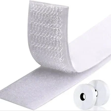 Strong Adhesive Hook & Loop Tape for Diy – Double-sided 1/2/5m, 20–50mm White