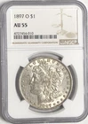 1897 O MORGAN "NGC AU" - KEY/BETTER DATE/MINT/BEAUTIFUL HI PTS-HAIR & BREAST😍