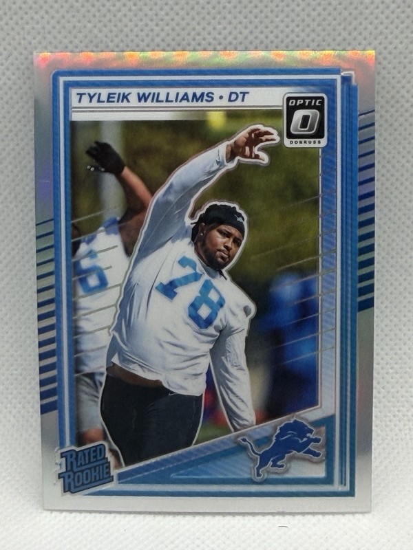 Panini Donruss Optic Rookie Tyleik Williams Detroit Lions Holo NFL Card Lot - 2