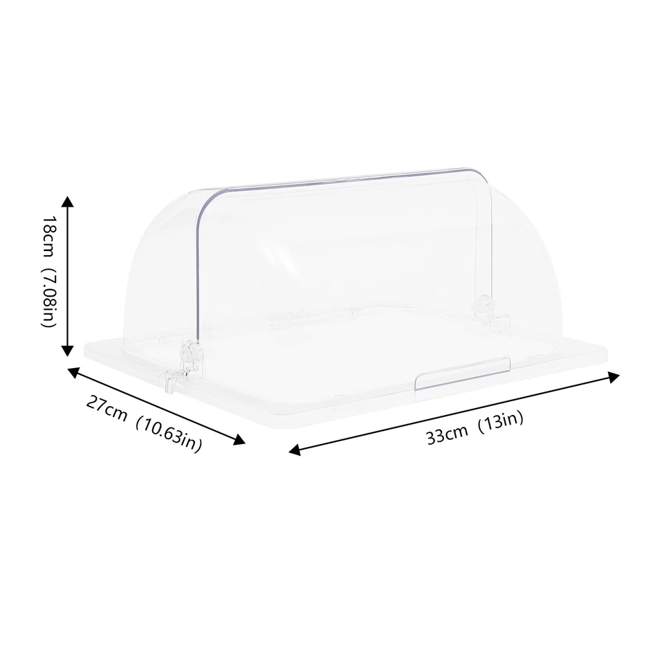 PACK de 6 chafer cubierta de exhibición de plástico transparente con tapa enrollable de tamaño medio Foto 2 de 4