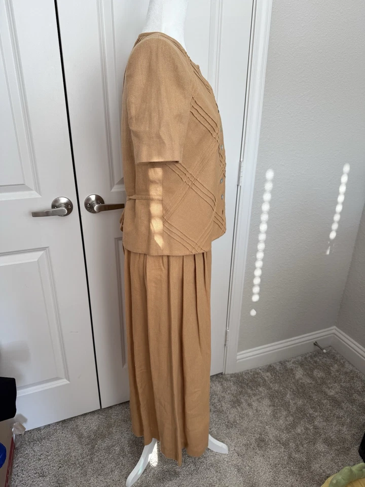 NWT Cynthia Howie Maggy Boutique Linen Suit Dress Women Size 8 Skirt Retail $144 - Image 2 of 4