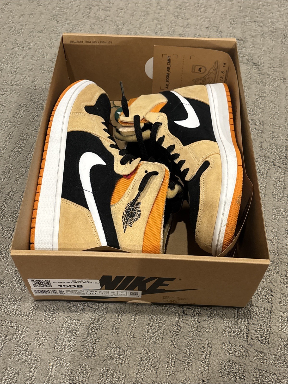 Air Jordan 1 Zoom capitale tease High Size 10.5 Pumpkin Spice with Box Good Condition