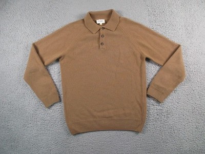Octobre Editions Sweater Polo Mens Small Brown Wool Quiet Luxury