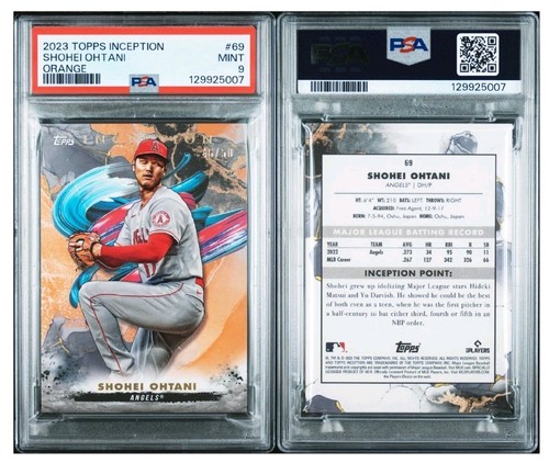2023 TOPPS INCEPTION SHOHEI OHTANI ORANGE #46/50 CARD #69 PSA 9