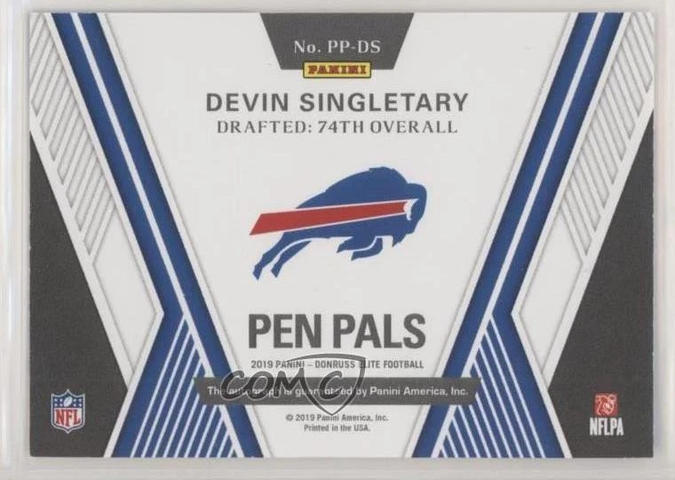 2019 Panini Donruss Elite Pen Pals Devin Singletary #PP-DS Rookie Auto RC - Image 2 of 2