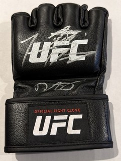 DUSTIN POIRIER & ANTHONY PETTIS Autographed Signed Authenticated UFC Glove PSA