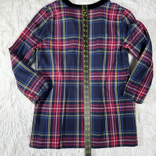 TALBOTS Black Red Checked Jewel V-Neck Long Sleeve Tunic Women's Size Medium - Picture 16 of 24