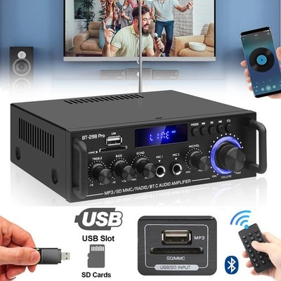 Bluetooth Receiver Stereo Verstärker Audio Empfänger Amplifier USB Music Player