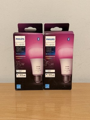 Philips Hue 563254 75W E26 Smart LED Bulbs 1100 Lumens Lot Of 2 New SEALED