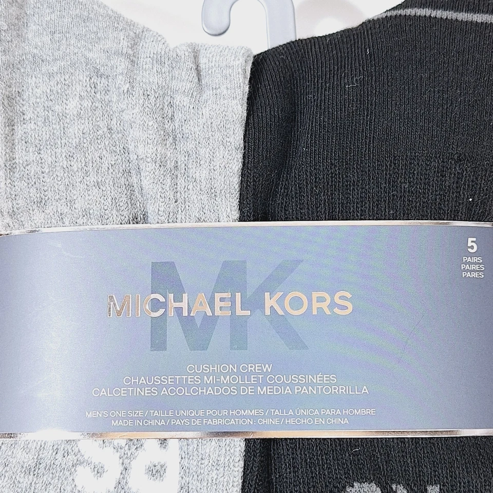 Michael Kors Hombres Calcetines Negros Talla 6.5-11 Calcetines Crew 5 Pares Bota Senderismo Calcetines  Foto 2 de 4