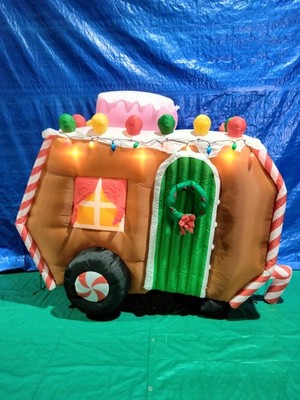 7.5' Gemmy Airblown Inflatable Animated Christmas Santa in Gingerbread ...