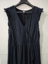 Old Navy Dress Womens XL Black Maxi Sleeveless Surplice Faux Wrap Woven Vneck