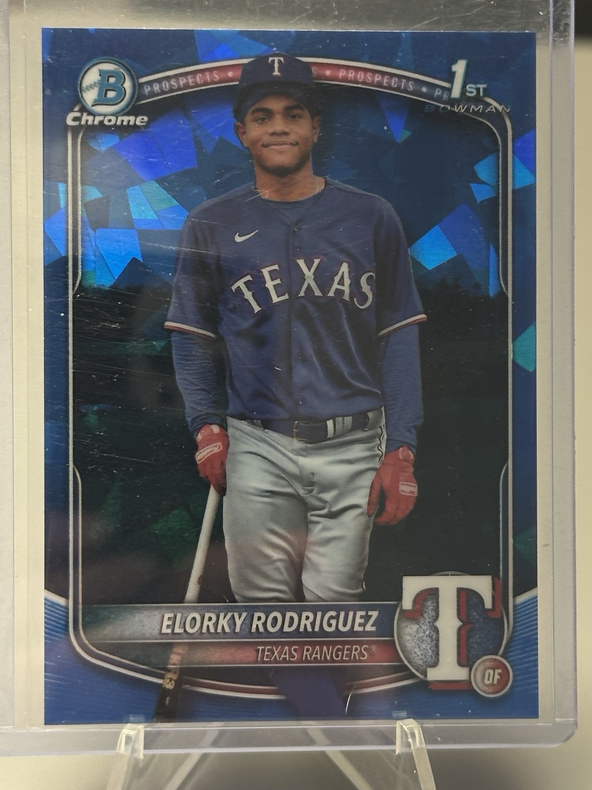 2025 Bowman Chrome Sapphire Elorky Rodriguez 1st Bowman #BCP-186 Texas Rangers