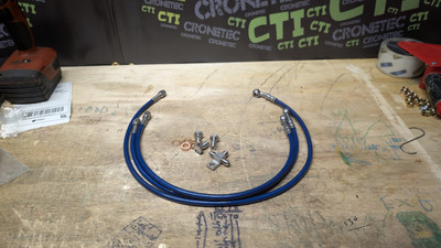CTI Premium Front Brake Line (Trans Blue/Std Length) - 03-06 Blaster YFS 200
